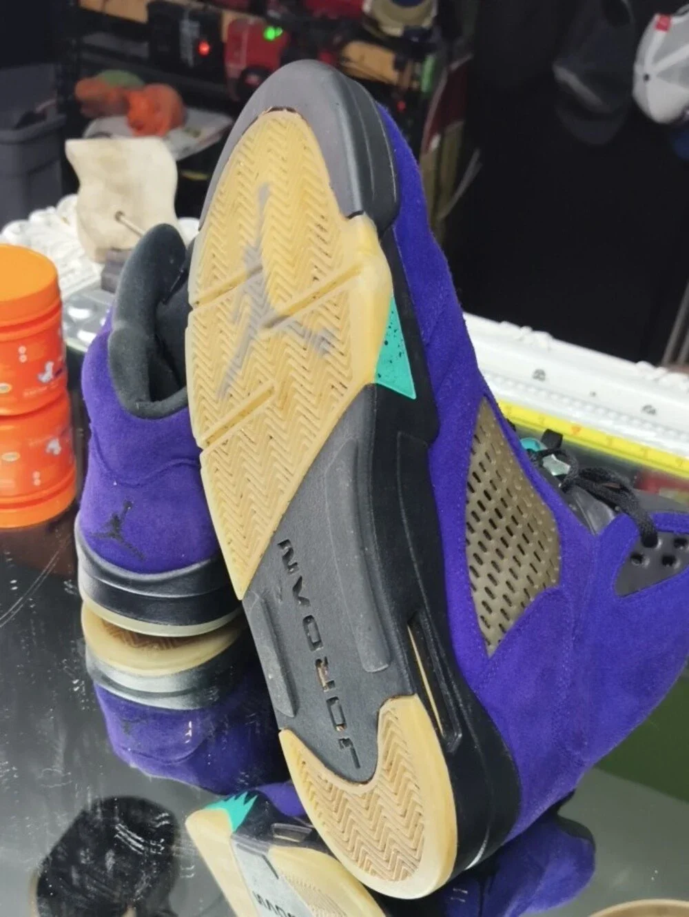 Men's 12 vibrant purple suede Nike Air Jordan 5 Retro 'Alternate Grape.